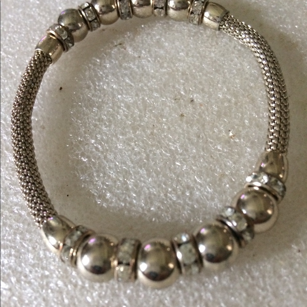 Mesh silver tone bracelet